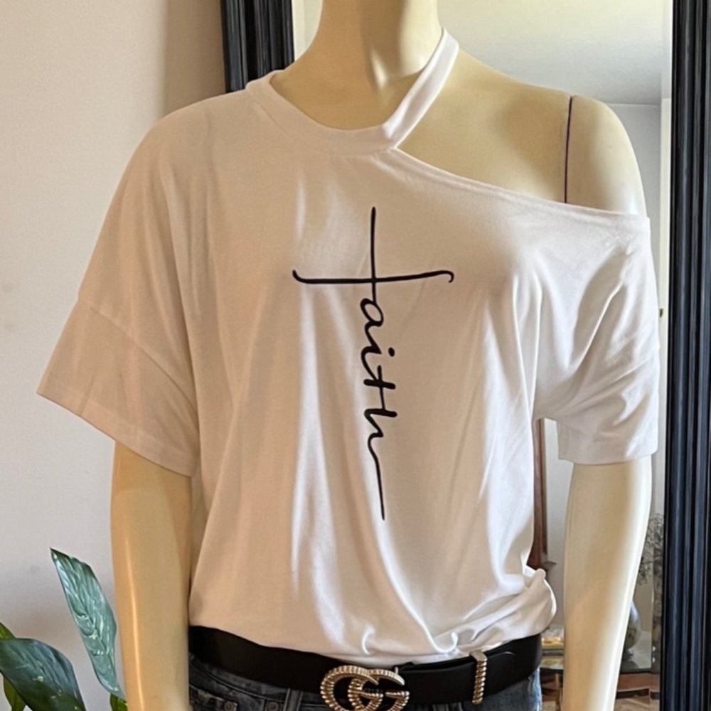 Sheila “Faith” Off the Shoulder Tee Shirt